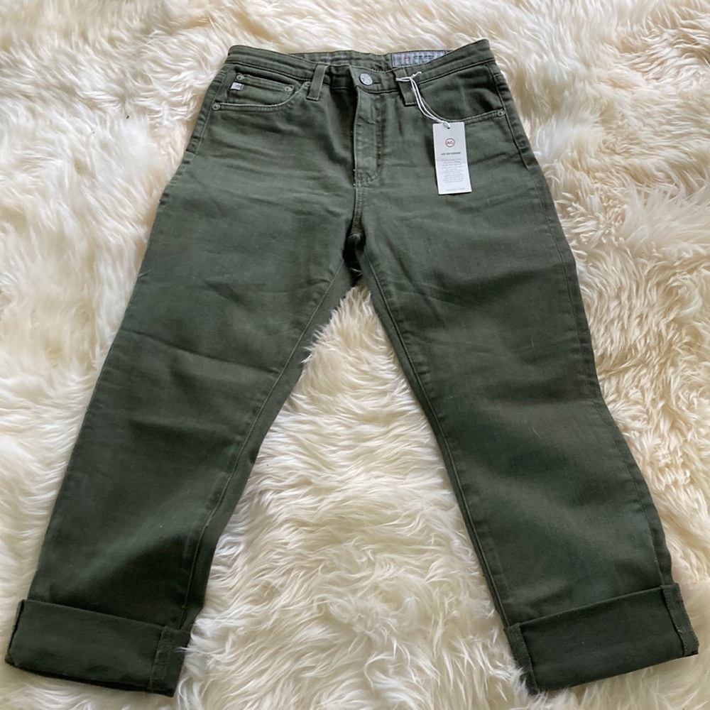 AG premium jeans, high-rise straight crop Jean
